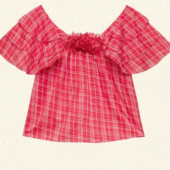 Doen Analicia Sylvie Plaid top size L - Picture 4 of 14